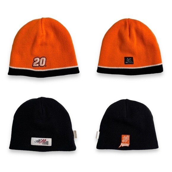 Reversible Nascar Tony Stewart 20 Home Depot Joe Gibbs Race Orange Black Beanie - Picture 1 of 10